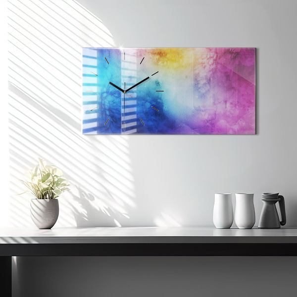 Horizontal wall clock Colored Spots