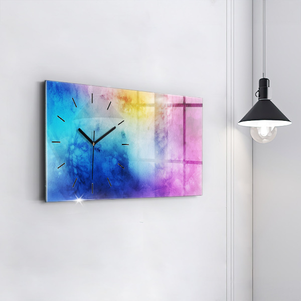 Horizontal wall clock Colored Spots