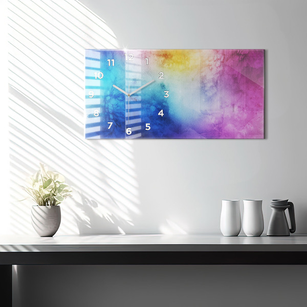 Horizontal wall clock Colored Spots