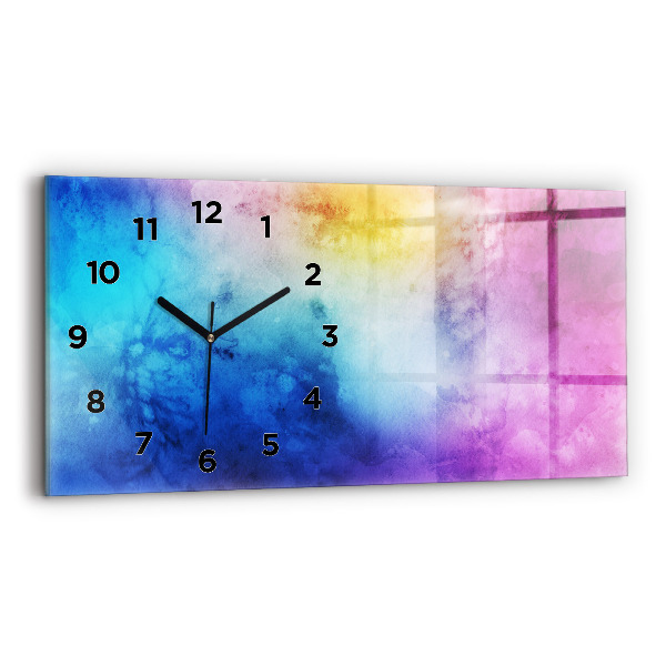 Horizontal wall clock Colored Spots