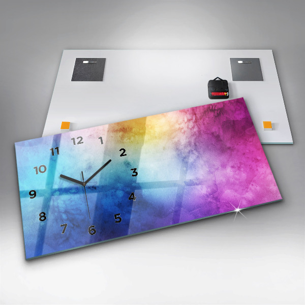 Horizontal wall clock Colored Spots