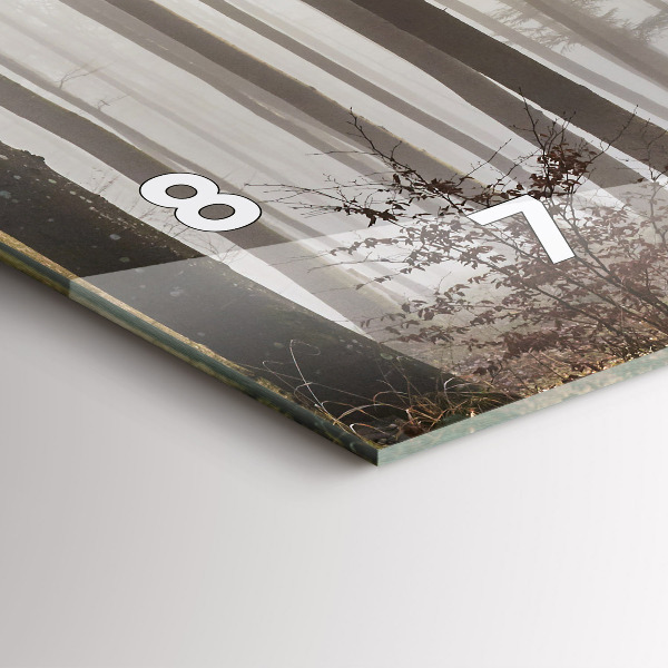 Horizontal wall clock Forest in the fog