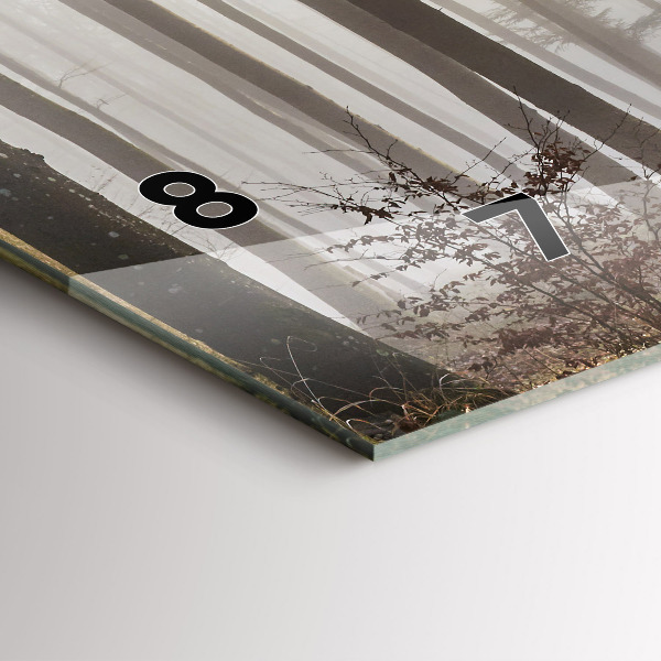 Horizontal wall clock Forest in the fog