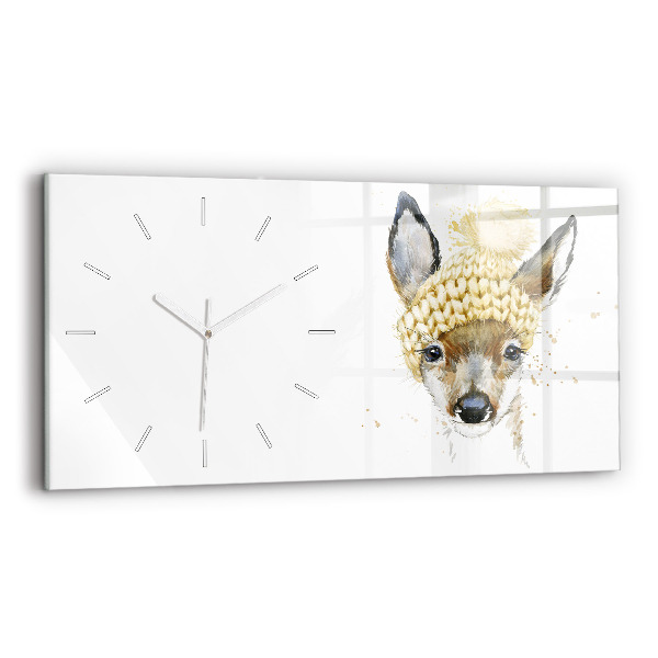 Horizontal wall clock A deer