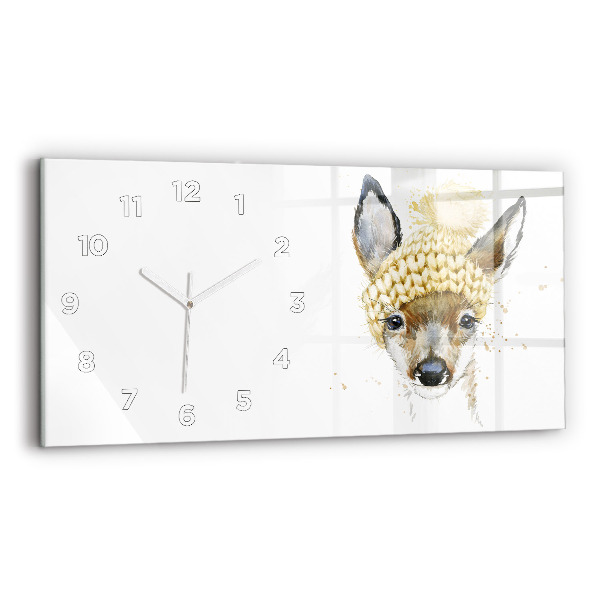 Horizontal wall clock A deer
