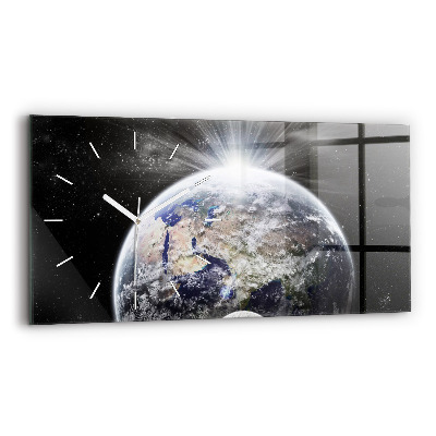 Horizontal wall clock Earth Moon Sun