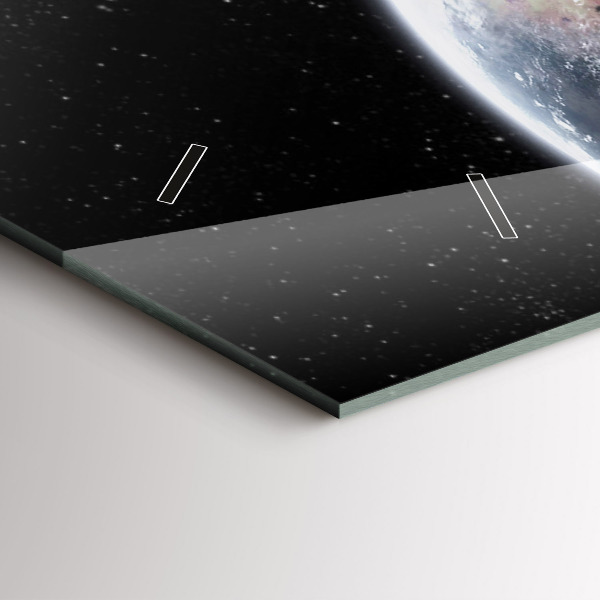 Horizontal wall clock Earth Moon Sun