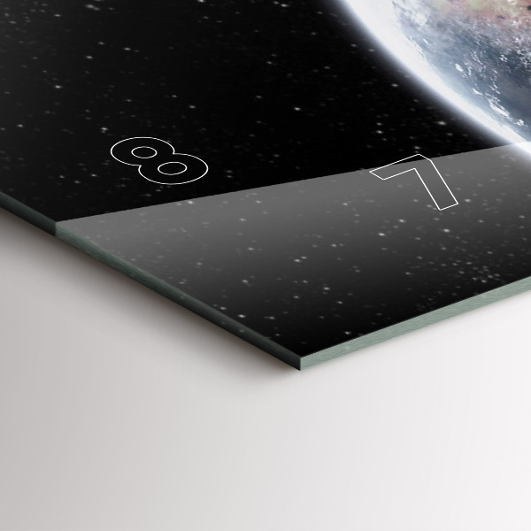 Horizontal wall clock Earth Moon Sun