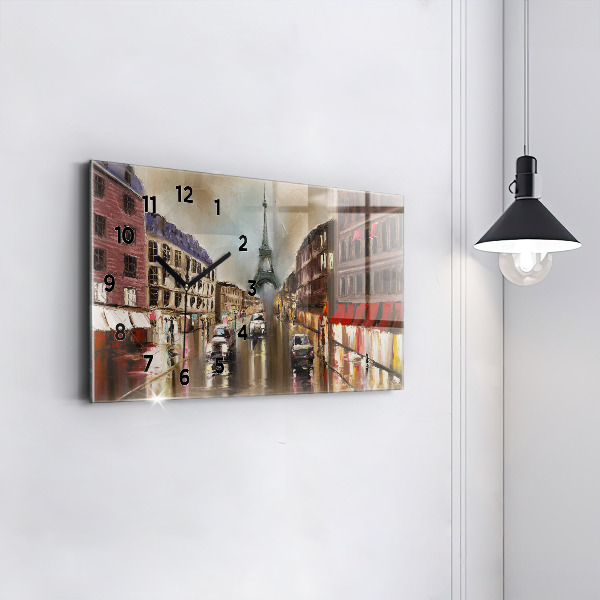 Horizontal wall clock City of Paris