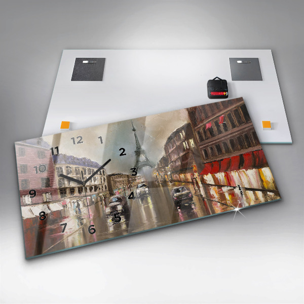 Horizontal wall clock City of Paris