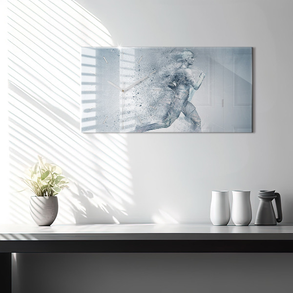 Horizontal wall clock Running man