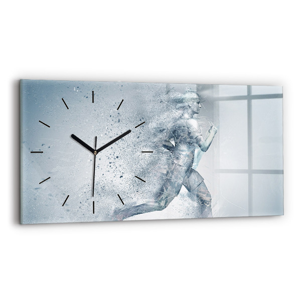 Horizontal wall clock Running man
