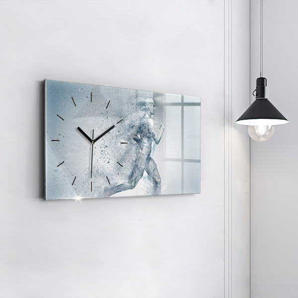 Horizontal wall clock Running man