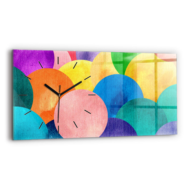 Horizontal wall clock Abstract circles