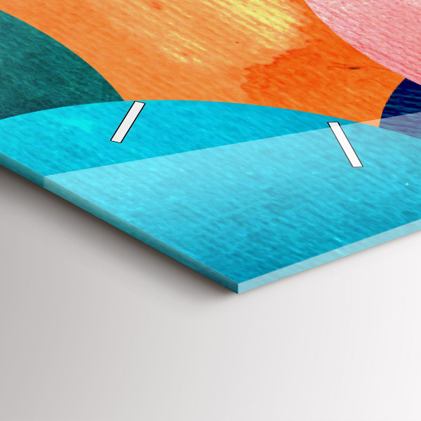 Horizontal wall clock Abstract circles