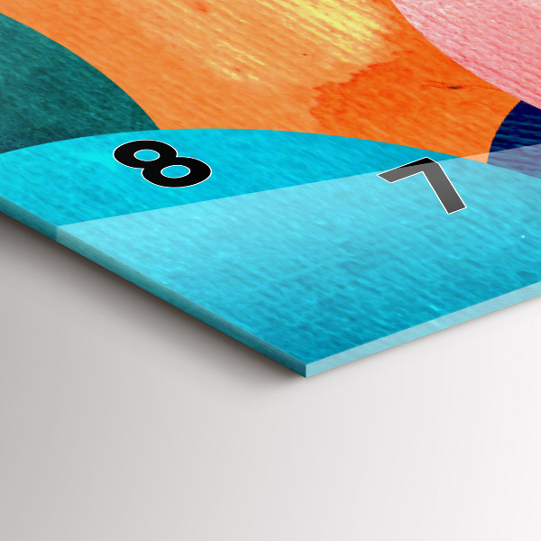 Horizontal wall clock Abstract circles