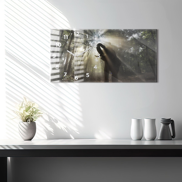 Horizontal wall clock Elephant In The Jungle