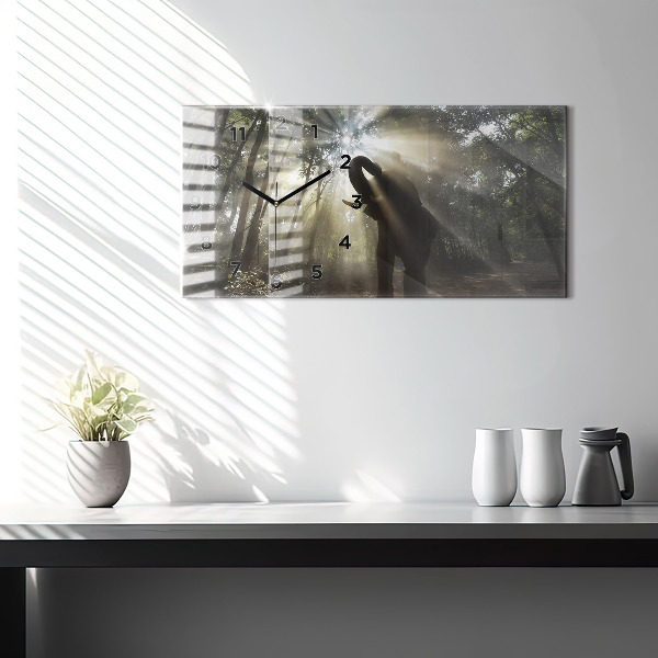 Horizontal wall clock Elephant In The Jungle