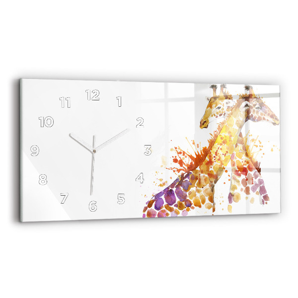 Horizontal wall clock Watercolor giraffe