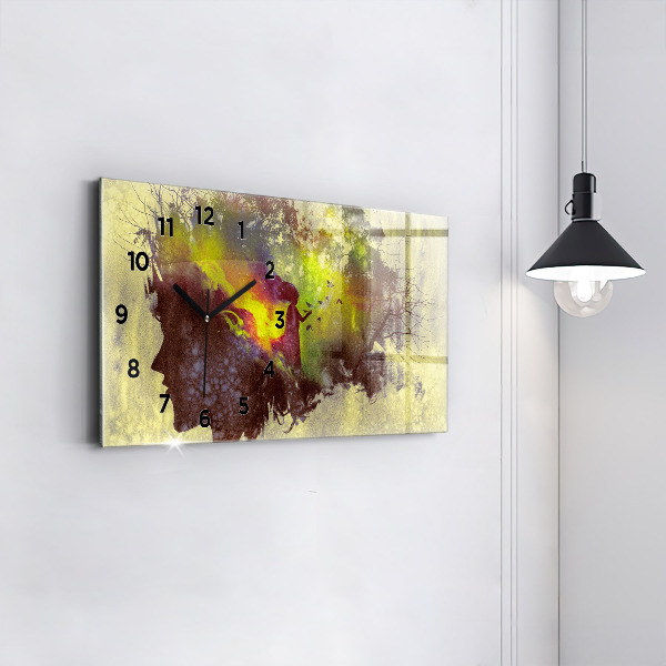 Horizontal wall clock Woman in the forest