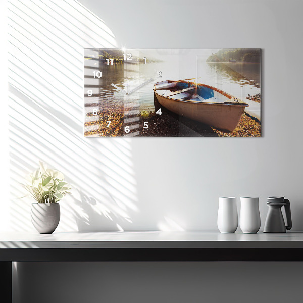 Horizontal wall clock Lake view