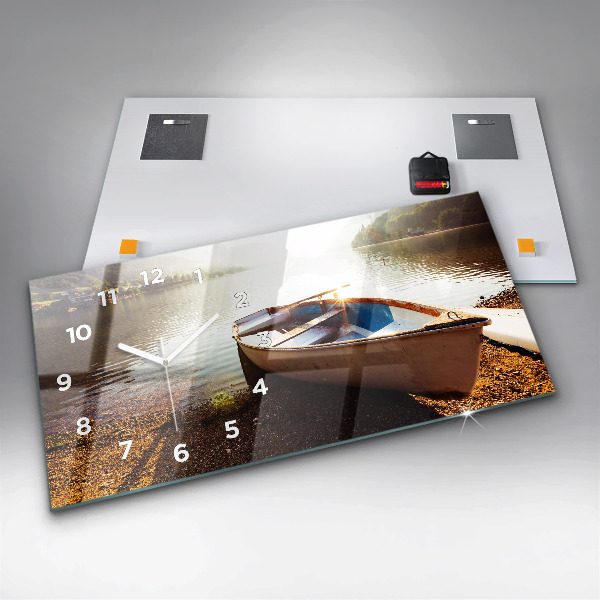 Horizontal wall clock Lake view