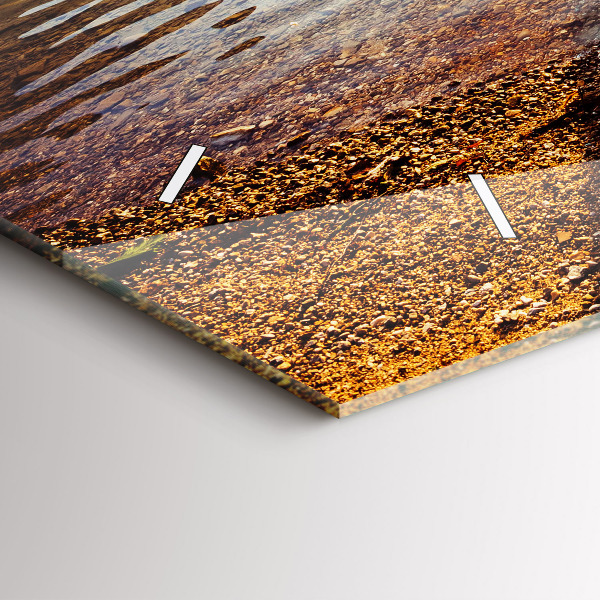 Horizontal wall clock Lake view