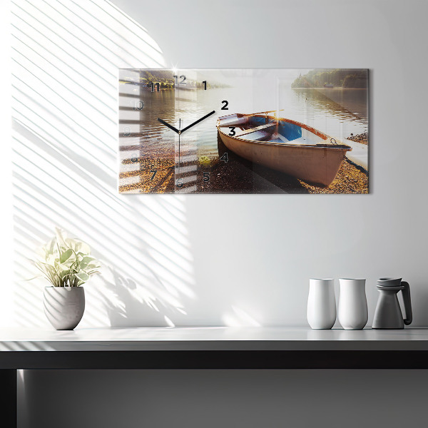 Horizontal wall clock Lake view
