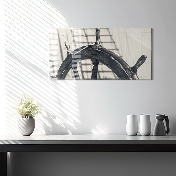 Horizontal wall clock Ancient ship