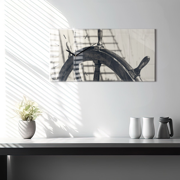 Horizontal wall clock Ancient ship