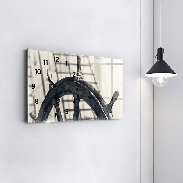 Horizontal wall clock Ancient ship