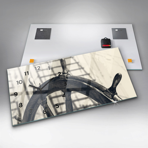Horizontal wall clock Ancient ship