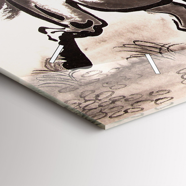 Horizontal wall clock Galloping horses