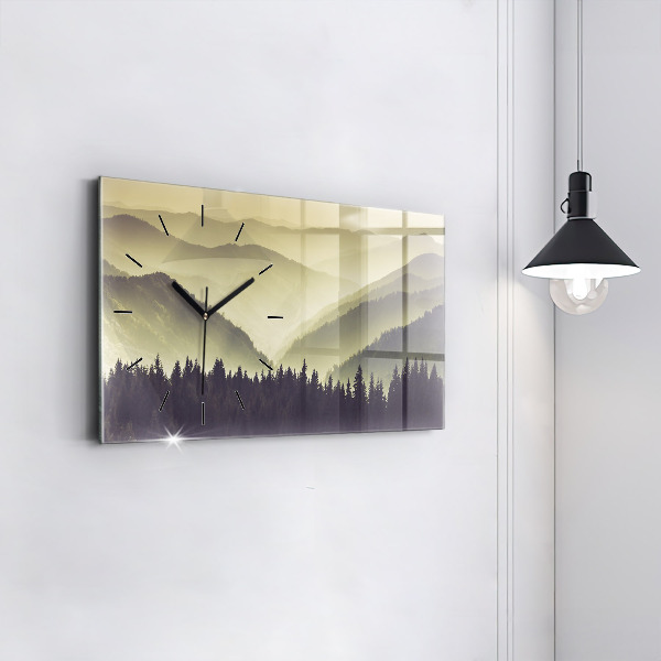Horizontal wall clock Misty Mountain Slopes