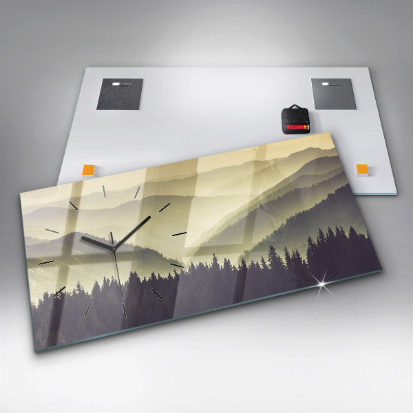 Horizontal wall clock Misty Mountain Slopes