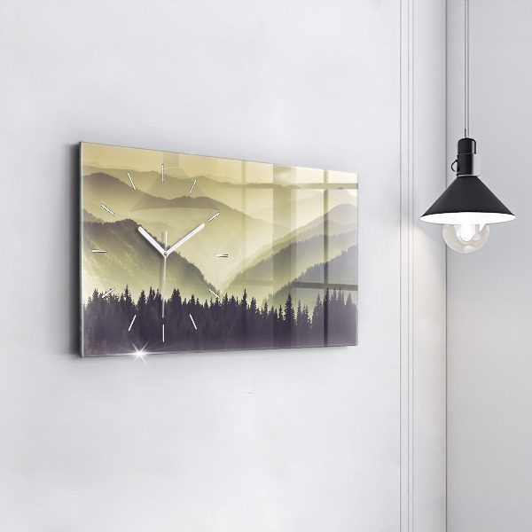 Horizontal wall clock Misty Mountain Slopes
