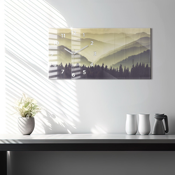 Horizontal wall clock Misty Mountain Slopes