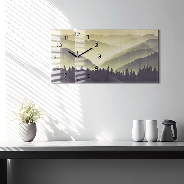Horizontal wall clock Misty Mountain Slopes