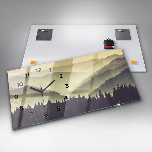 Horizontal wall clock Misty Mountain Slopes