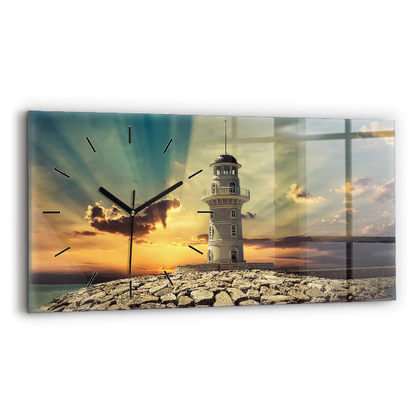 Horizontal wall clock Lighthouse On The Sea