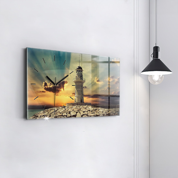 Horizontal wall clock Lighthouse On The Sea