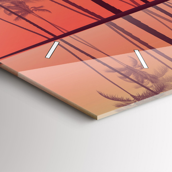 Horizontal wall clock Tropical palm trees