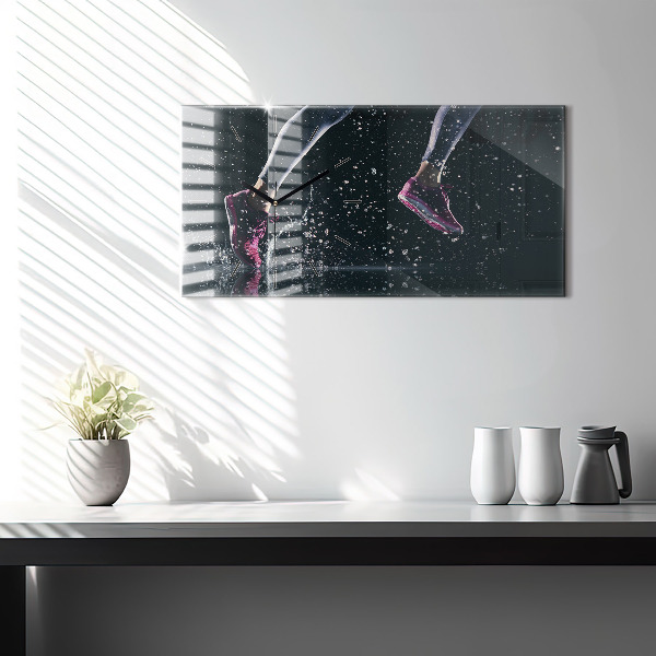 Horizontal wall clock Healthy lifestyle and running