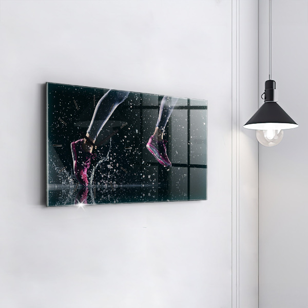 Horizontal wall clock Healthy lifestyle and running