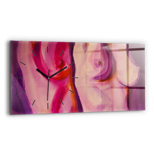 Horizontal wall clock Painting Women