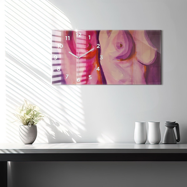 Horizontal wall clock Painting Women