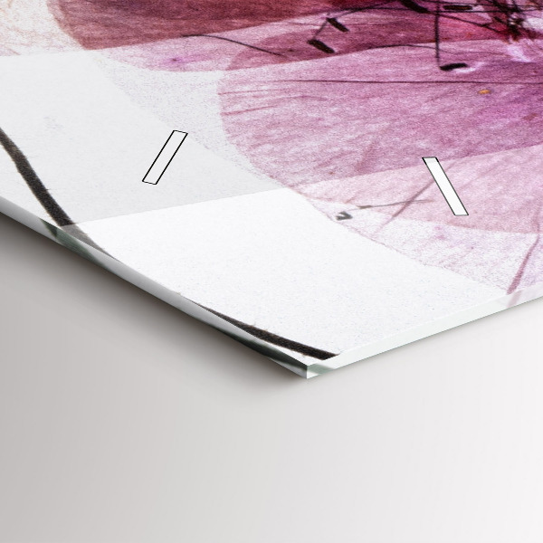 Horizontal wall clock Dry poppies Flowers