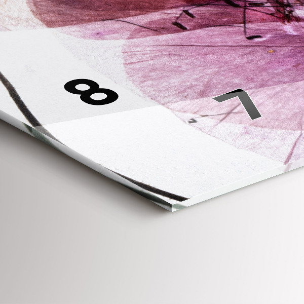 Horizontal wall clock Dry poppies Flowers