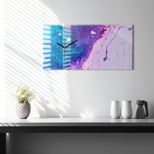 Horizontal wall clock Colorful background