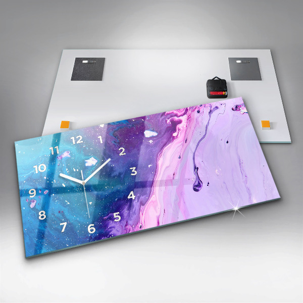 Horizontal wall clock Colorful background